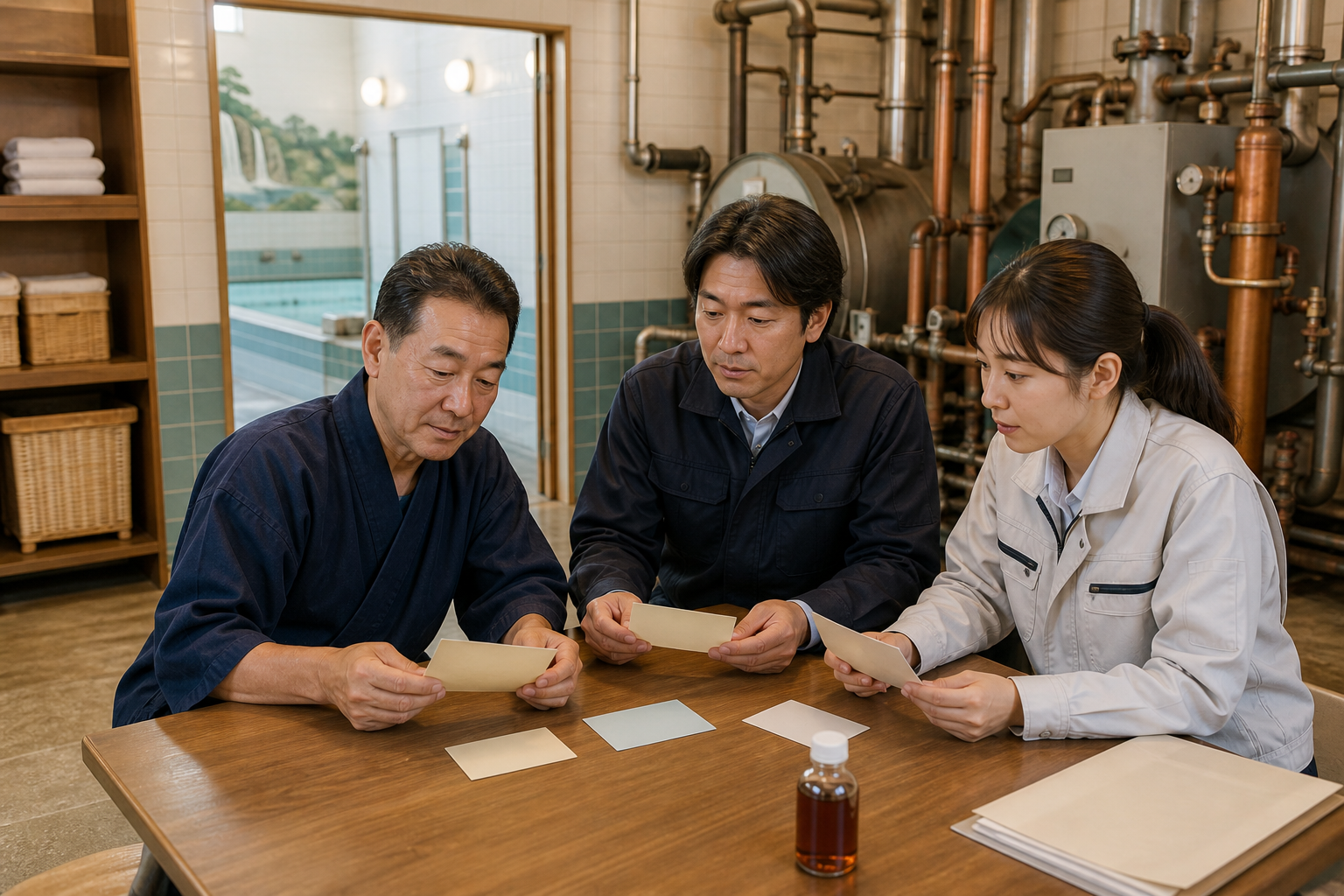 大田区の銭湯・黒湯M&Aで許認可・水質・設備を確認する承継担当者
